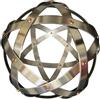 Discoverying Genesa Genesa Pentasfera in Acciaio Inox, 21cm di diametro, fasce larghe 15mm, intrecciate simmetricamente e fissate con rivetti in rame