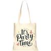 Handmade Borsa di tela con stampa It's Party Time