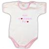 Zigozago - Body Neonato Manica Corta in Cotone Elasticizzato | Fatto a Mano in Italia con Ricamo Amo mio fratello, Personalizzabile con Nome del fratello | Disponibile in Rosa o Azzurro