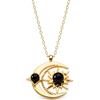Handmade Sole luna collana argento sterling con nero opale Festa della Mamma Natale anniversario compleanno, Stile quotidiano