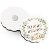 Albalù Bomboniera Magnete 50 Anni di Matrimonio Fedi Nuziali in Legno Personalizzabile Nomi - Bomboniere Nozze d'Oro Anniversario Calamita 5x5 cm