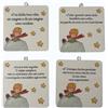Handmade Generico Quadretti Legno Piccolo Principe 8x8cm Set 4 Pezzi Bomboniera Battesimo Comunione Regalo Maestre