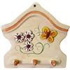 Handmade Appendi Strofinacci e Presine Cucina - Appendichiavi da Parete - Appendi Presine da Muro in Ceramica Artigianale con Fiori Farfalle e Frutta -Le Ceramiche Del Re (Fiori e farfalle)