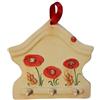 Handmade Appendi Strofinacci e Presine Cucina - Appendichiavi da Parete - Appendi Presine da Muro in Ceramica Artigianale con Fiori Farfalle e Frutta -Le Ceramiche Del Re (Papavero)