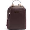 PIQUADRO - Zaino Porta Tablet in Pelle - Donna - Bordeaux e Rosa | Protezione antifrode RFID, Ufficio e tempo libero, Uso quotidiano, Spallacci ergonomici