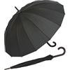 Doppler Ombrello London da uomo, nero (nero), Länge ca. 89 cm, indurire ca. 5 cm, 16-Kantschirm mit besonders schönem Schirmdach, nero (nero), lunghezza ca. 89 cm, indurire ca. 5 cm, Nero (Black),
