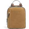 PIQUADRO - Zaino Porta Tablet in Pelle - Donna - Nocciola Scamosciato | Protezione antifrode RFID, Ufficio e tempo libero, Uso quotidiano, Spallacci ergonomici