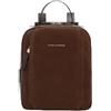 PIQUADRO - Zaino Porta Tablet in Pelle - Donna - Camoscio Noce Scuro | Protezione antifrode RFID, Ufficio e tempo libero, Uso quotidiano, Spallacci ergonomici