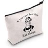 FUNYSO Serial Killer Gift True Crime Gift If You Can't Beat Them Eat Them Borsa da viaggio con cerniera Regalo horror, Bianco sporco, Se non puoi UK