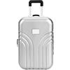 Wakects Valigia da Viaggio per Bambole, Mini Trolley con Apertura e Chiusura, Giocattolo Arrotolabile, Argento