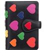 VISCONTI Portafoglio donna 100% pura pelle portafoglio protezione RFID Portafogli bifold multicolore in confezione regalo Borsa Love (LV4) - Medium 10cm x 14cm - Love/Cuori