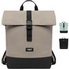 LARKSON Zaino Donna Uomo Grigio - Tammo | Zaino roll-top per lavoro, università e bici - Zaino con scomparto per laptop da 16 pollici - Impermeabile