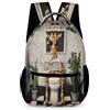WECECE Zaino Scolastico Giraffe Bambino 8-11 Anni Borsa Scolastica Animal Giraffe Bambina Classe 3-5 Backpack Resistente Uso Quotidiano Oggetti Scuola Borraccia Uso Giornaliero Viaggio