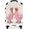 NoBoringSuitcases.com NoBoringSuitcases© Trolley Medio Rigido Valigia Media Da Viaggio Aereo | 67x43x25 cm - Leggera Ruote Valigie Stiva M Suitcase Luggage Trolly Light Galline - Accappatoio - Tacchi