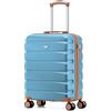 Flight Knight Valigia Da Viaggio Leggera 55x40x20 Cm Bagaglio A Mano Guscio Rigido Con Maniglia Telescopica In Alluminio 8 Ruote Spinner Serratura TSA Approvata Ryanair Priority TUI