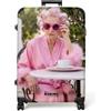 NoBoringSuitcases.com NoBoringSuitcases© Valigia Grande Trolley Da Stiva Viaggio Rigida Leggera | 77x51.5x28 cm - Ruote Valigie Bagaglio Suitcase Large XL Luggage Vestaglia - Bigodini - Rosa