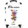 NoBoringSuitcases.com Valigia Bambini, Valigia Grande, Valigia Personalizzabile, Trolley Bambina, Con TSA, Trolley Bambina da Viaggio, Valigia Grande 23 kg (67 cm - 72 L), (Farfalle - Multicolore)