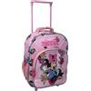 CARTOON Zaino Trolley Minnie Disney Bambina Asilo 2 Scomparti 30 x 24 x 17 cm