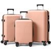 LEADZM Valigie Set 3 Pezzi, Set Valigie Rigide in PP (Rosa Cipria) | 4x più resistente, Resiste fino a -35°C, Superficie anti-graffio, Luggage Suitcase Grande 23 kg