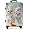 NoBoringSuitcases.com NoBoringSuitcases© Valigia Media Trolley Medio Viaggio Rigido Leggero 4 | 67x43x25 cm - Ruote Valigie Stiva Dimensioni M Leggera Bagaglio Suitcase Cagnolini - Vasca - Anatre