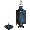 Yacriso Portamonete pipistrello in pelle, portafoglio pipistrello pieghevole fatto a mano con ali, realistico portachiavi pipistrello rovesciato in pelle scamosciata con tasca con cerniera (1pc)