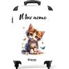 NoBoringSuitcases.com NoBoringSuitcases© Valigia Bambini, Trolley Bambina, | 55x40x20 cm - Valigie, da Viaggio, Bimba, Personalizzabile (Gattino - Bianco)