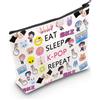 AKTAP Borsa per il trucco K-Pop del gruppo coreano, borsa per il trucco K-Pop, borsa da viaggio Eat Sleep K-Pop Repeat, regalo di merchandising K-Pop, Bangtan StrayK Pink Jeans It-y TWI-e Atee-