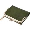 MAYJOYDIY Portafoglio in pelle bifold vintage piccolo portafoglio da donna con blocco RFID portafogli compatti mini portafogli in pelle portamonete da donna con cerniera e blocco bacio, Verde