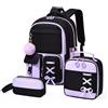 Amythe Set 3 Pezzi Zaino Ragazza 3a-7a Elementare | Zaino Adolescente Sacca Pranzo Astuccio Leggero 23L Impermeabile, Viola