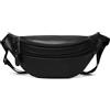 FORVEXILLA Marsupi minimalisti in vera pelle tinta unita for uomo e donna Borsa vintage(Black)