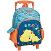 PRESTIGE & DELUXE Trolley Zaino asilo Dino Dinosauro per bambino + Omaggio portachiave fischietto e penna multicolore