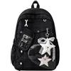 Generico Cute Ita Bag Backpack Girls Star Backpack with Clear Pouch Keychain | Waterproof Large Capacity Bookbag for Teens & Women - School, Travel, Gym & College Weekender