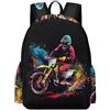 TPISLI Zaino Scolastico Cool Motocross Ragazze 11-15 Anni Borsa Scuola Moto Ragazzi 10-15 Anni Cartella Scolastica Studenti School Bag, Gite Tempo Libero Uso Quotidiano