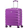 Flight Knight Valigia Da Viaggio Leggera 56x45x25 Cm Bagaglio A Mano Guscio Rigido Con Maniglia Telescopica In Alluminio 8 Ruote Spinner Serratura TSA Approvata EasyJet Jet2 Cabina