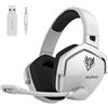 NUBWO G06 - Cuffie da gioco con microfono per PS5, PS4, PC, mobile: 2,4 GHz wireless + Bluetooth, batteria da 100 ore, driver da 50 mm, bianco