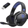NUBWO G06 - Cuffie da gioco con microfono per PS5, PS4, PC, mobile: 2,4 GHz wireless + Bluetooth, batteria da 100 ore, driver da 50 mm, blu