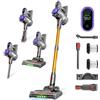 MONSGA Aspirapolvere Senza Fili 45KPA/550W/50Min, Anti-Groviglio | Display LED, Batteria Rimovibile, Ricaricabile a Parete, Scopa Elettrica Senza Fili per Pavimenti Duri/Tappeti/Peli Animali