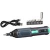 Amazon Basics by SKIL avvitatore elettrico da 3,6V (4V max), include set da 10 punte e cavo USB, nero
