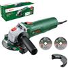 Bosch UniversalGrind 750-115 - Smerigliatrice angolare piccola, 750 W, 3 dischi da taglio dritti, per smerigliatura, taglio, spazzolatura e levigatura, in confezione di cartone