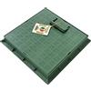 FIRST PLAST TCDPM30V Telaio con Coperchio con maniglia Pedonabile, in PVC, Verde, 300x300 mm