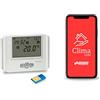VEMER VE715900 THERMO GSM - Termostato GSM da Parete con Controllo Remoto via APP e SMS, Alimentazione 230V con Batteria Tampone, Bianco