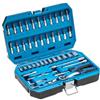 Högert Technik - Cassetta Attrezzi, Set Attrezzi, Valigetta Attrezzi, Kit Attrezzi, Chiavi a Bussola, Punte e Accessori 1/4", Acciaio Cr-V, Meccanismo a Cricchetto con 72 Denti - HT1R416, 46 Pezzi