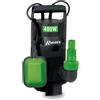Ribimex Pompa Sommersa per Acque Scure, 400 W, Portata 9.500 L/h | Prevalenza 5 m, Particelle fino a 25 mm, Profondità Max 5 m, Interruttore a Galleggiante Automatico, PRPVC400C