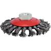 KS Tools 340.0050 Spazzola a Disco in Filo D'Acciaio Inox Ritorto con Calotta Bombata 0, 5 mm, Diametro 100 mm