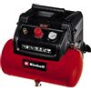 Einhell Compressore TC-AC 190/6/8 (1,2 kW, max. 8 bar, potenza di aspirazione 190 L/min, serbatoio da 6 litri, pompa senza olio, manometro, attacco rapido)