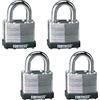 Master Lock 1803Q - Lucchetto in acciaio laminato, confezione da 4, chiave uguale