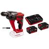 einhell 4513812 Martello Tassellatore a Batteria a 3 Funzioni Te-HD, 18 Li-Solo, 18 V, Nero, Rosso, Senza Caricabatteria, Set di 8 Pezzi + 2X 3,0Ah & Twincharger PXC Starter Kit