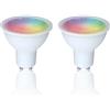 Energeeks PACK 2 LED wifi smart bulbs GU10 5W 400LM CCT (2700-6500K) dimmable & RGB