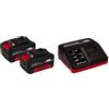 Einhell Originale Einhell 4,0 Ah Twinpack Power X-Change & Originale Power X-Change 4A Carica batteria ultra rapido