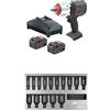 Ingersoll-Rand W7153-K22B-EU DXS2 Avvitatore a Impulsi 20V, Kit 2 Batterie, 2170 Nm, Anello a Frizione + DXS2 Set bussole a percussione metrica profonda, 15 pezzi, acciaio al cromo-molibdeno